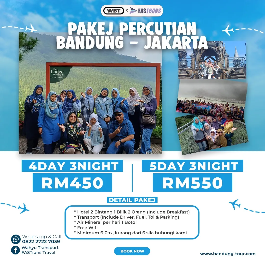 Pakej Percutian Itinerary Bandung 4 Hari 3 Malam